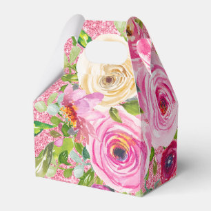 Ballotins Roses aquarelles en rose et crème avec paillettes 