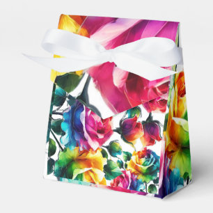 Ballotins Roses arc-en-ciel Mariage Floral Vibrant Noir & Bl