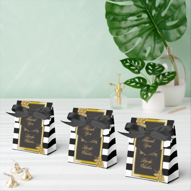 Ballotins Roses d'or Art Déco, Grilles Mariage Favor Boxes (Multiple)