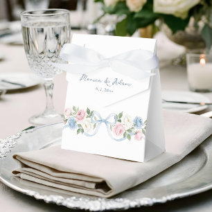 Ballotins Roses pastel rose, blanches et bleues & ruban