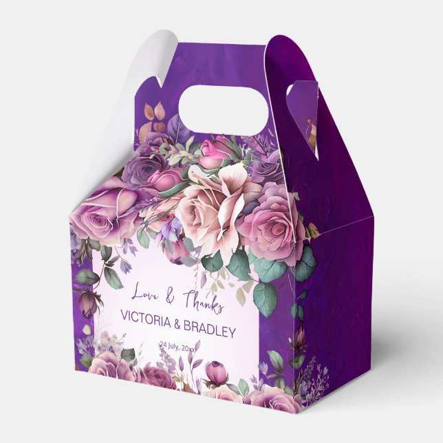 Ballotins Roses rose violet élégant mariage faveurs personna (Verso)