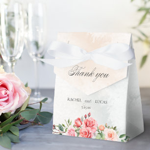 Ballotins Roses roses romantiques et Merci de calligraphie