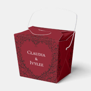 Ballotins Rouge et Noir Coeur Gothique Mariage Favor Box
