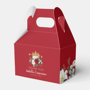 Ballotins Rouge Floral Quinceañera Merci