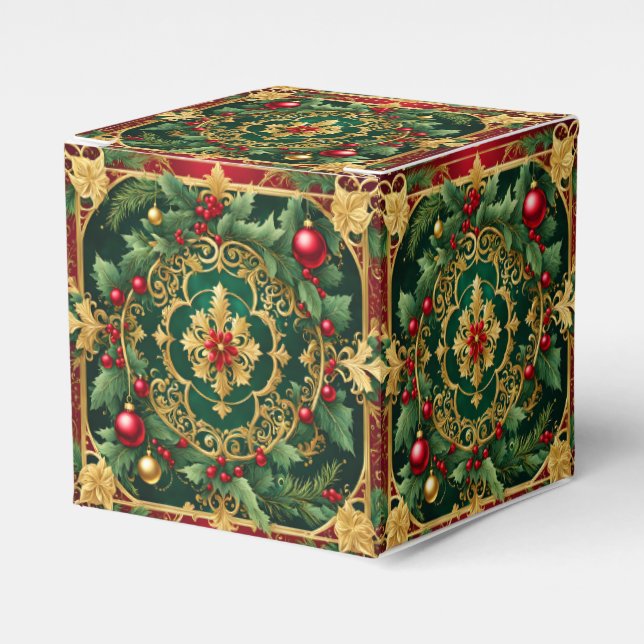Ballotins Rouge Gold Green Noël boîte cadeau de Noël (Verso)