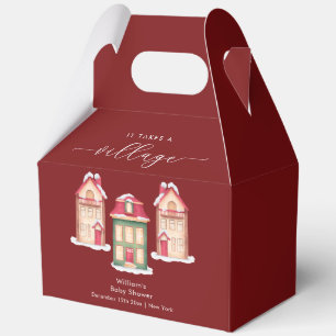 Ballotins Rouge Mignon Village en pain d'épices Baby Shower