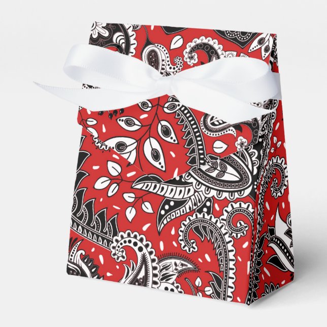 Ballotins Rouge Noir & Blanc Floral Paisley Bohème Boho (Verso)