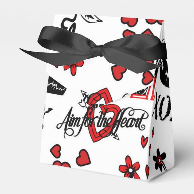 Ballotins Rouge noir blanc Valentine Motif Ballotin (Verso)