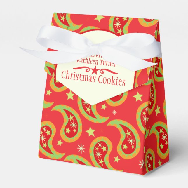 Ballotins Rouge vert Noël étoile cachemire biscuits boîte ca (Verso)