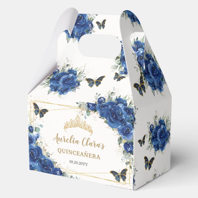 Ballotins Royal Blue Floral Papillons XV 16 Anniversaire Gab (Recto)