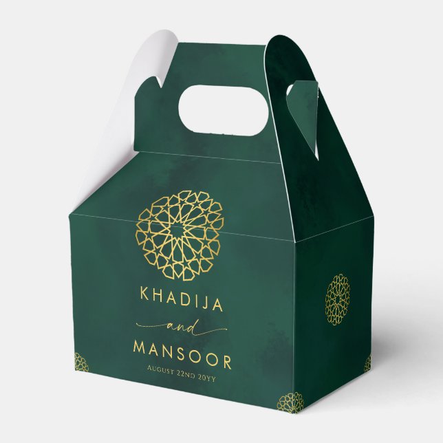 Ballotins Royal Emerald Green Gold Ornate Mariage Merci (Verso)