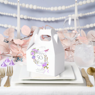 Ballotins Rubans de rose violette 50e anniversaire 