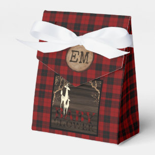 Ballotins Rustic Buffalo Plaid Baby shower initial Faveur