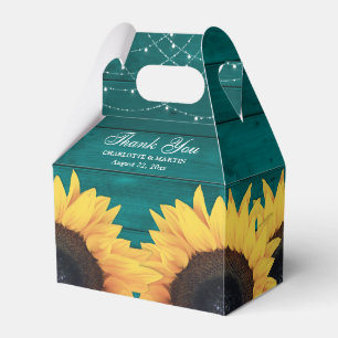 Ballotins Rustic Country Turquoise Mariage de tournesol en b