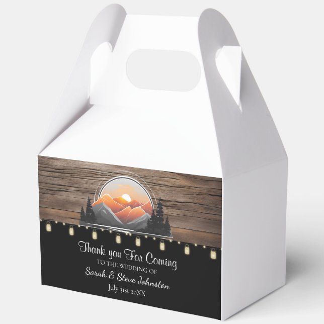 Ballotins Rustic Mountain Valley Forest Sunset Wedding Favor (Recto)
