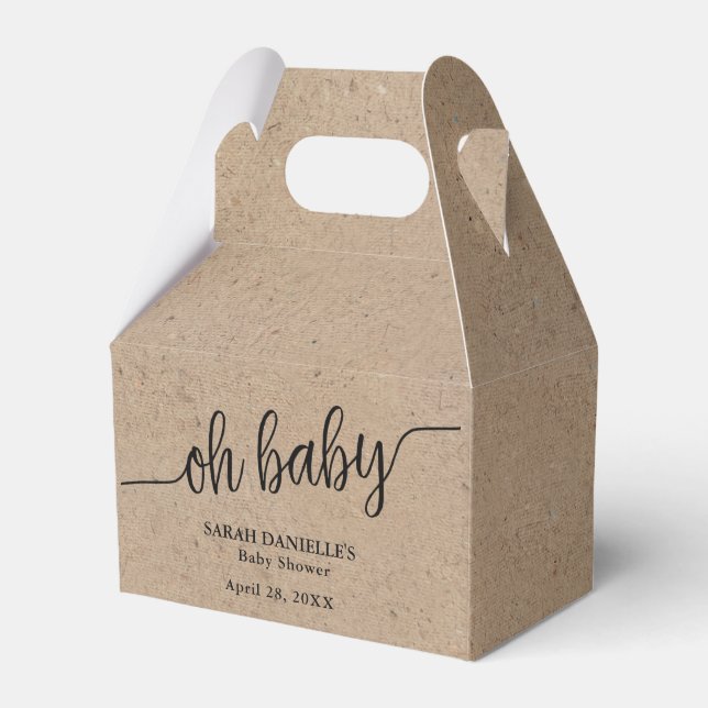 Ballotins Rustique Kraft Oh Baby Personnalisé Petit Bonbon (Verso)