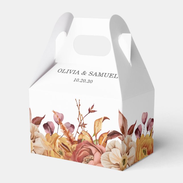 Ballotins Rustique Orange Brown Automne Floral Folial Mariag (Verso)