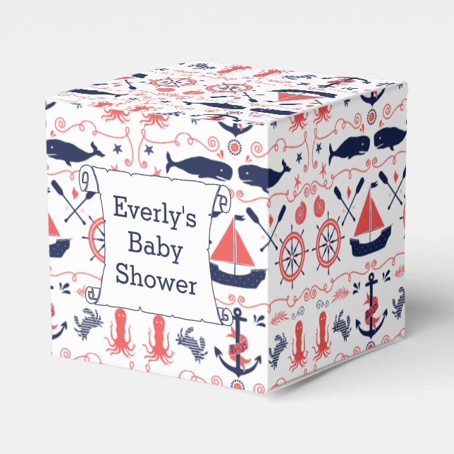 Ballotins Sac cadeau Baby shower nautique personnalisé (Verso)