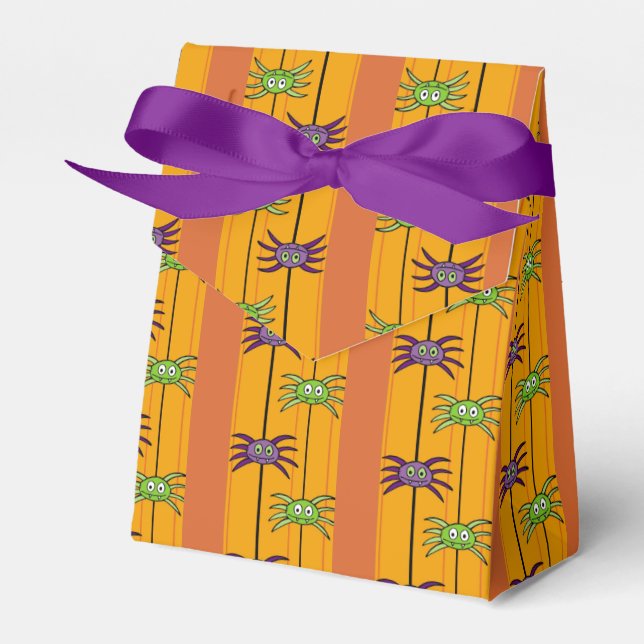 Ballotins Sac cadeau d'Halloween Araignées vertes et pourpre (Verso)