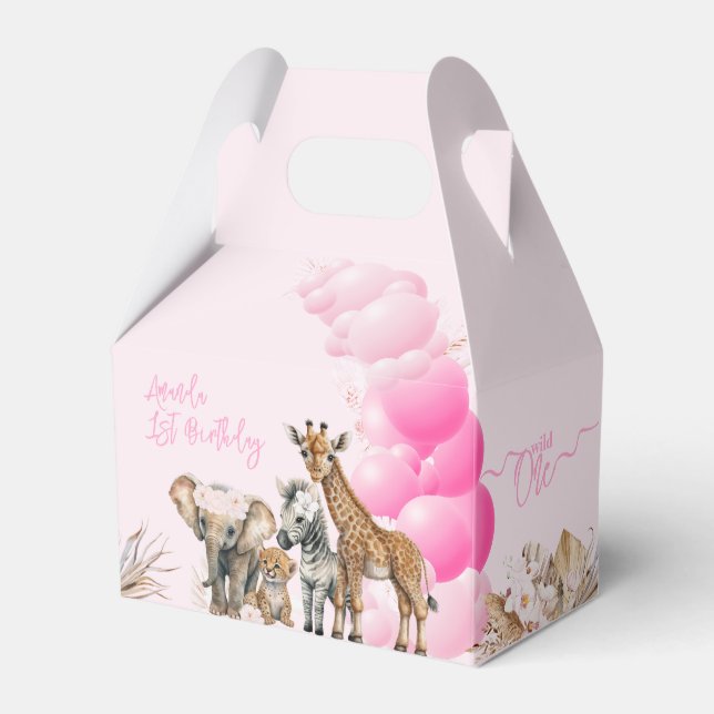 Ballotins Safari animal Boho Balloon fille 1er anniversaire  (Verso)
