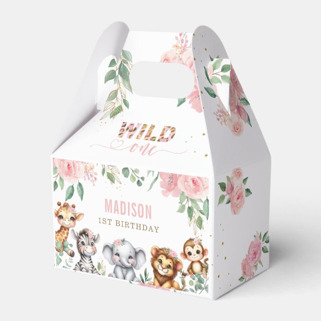 Ballotins Safari Animal Wild One rose Floral 1er anniversair (Verso)