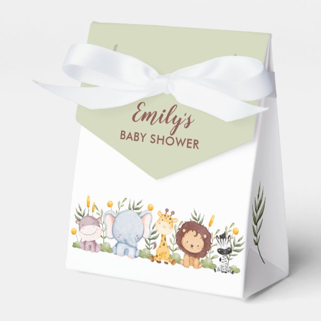 Ballotins Safari Animaux Baby showers Ballotin Moderne (Verso)