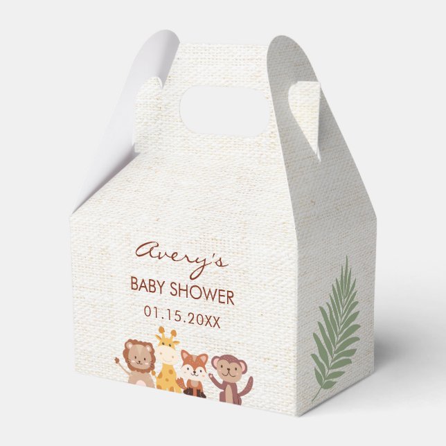 Ballotins Safari Jungle Animaux Baby shower Ballotin (Verso)