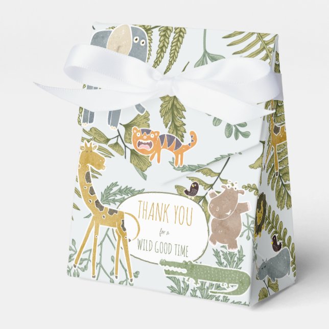 Ballotins Safari sauvage Jungle Animaux Baby shower botaniqu (Verso)