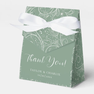 Ballotins Sage Green Élégant Mariage Floral Merci