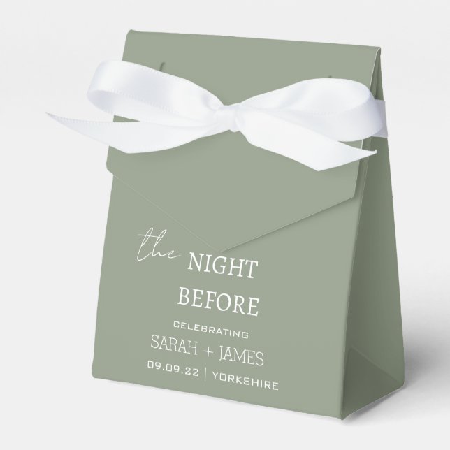 Ballotins Sage Green Minimal la nuit avant le Mariage (Verso)