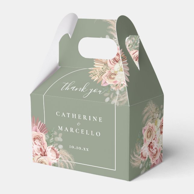 Ballotins Sage Green Pampas Grass Floral Arch Mariage (Verso)