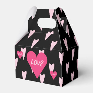 Ballotins Saint-Valentin Gros Cœurs Amour Rose Noir