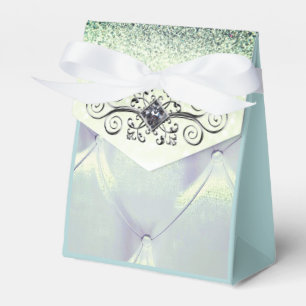 Ballotins Satin de Pintuck couleur gris bleu parties scintil