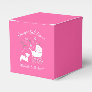 Ballotins Scotty Chien Baby shower écossais Terrier rose