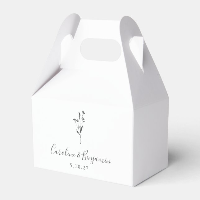 Ballotins Script floral simple Mariage Boho blanc personnali (Verso)