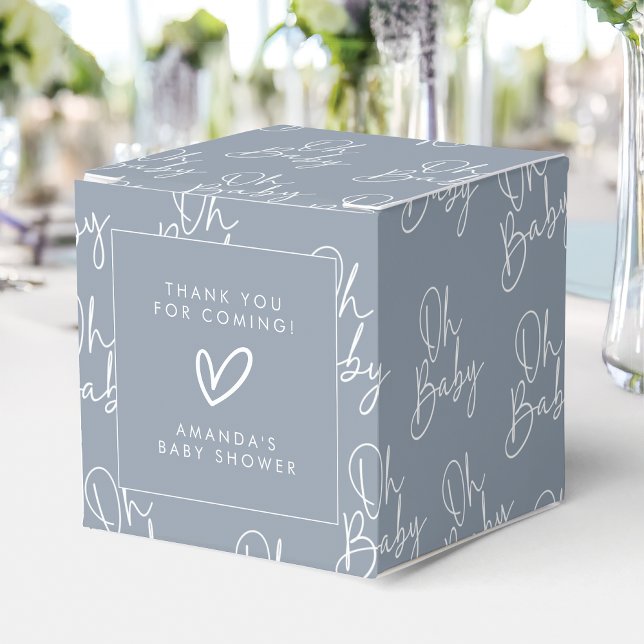 Ballotins Script moderne Bleu Oh Baby Baby shower simple (Créateur téléchargé)