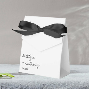 Ballotins Script noir et blanc moderne Mariage minimaliste