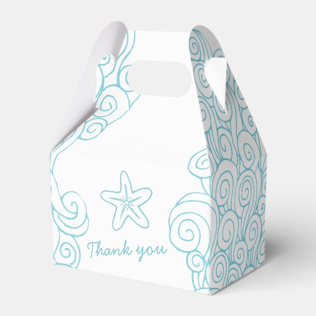 Ballotins Seastar tourbillon aqua blanc mariage faveur boîte (Arrière)