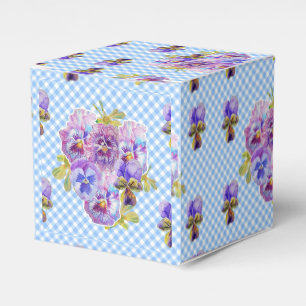 Ballotins Shabby Chic Blue En vichy Pansy Floral Cake