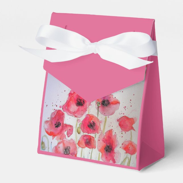 Ballotins Shabby Red Poppy Floral Tea Party Ballotin (Verso)