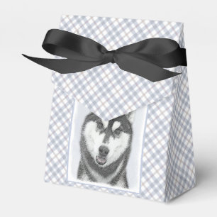 Ballotins Sibérie Husky (noir et blanc) Peinture Chien Art