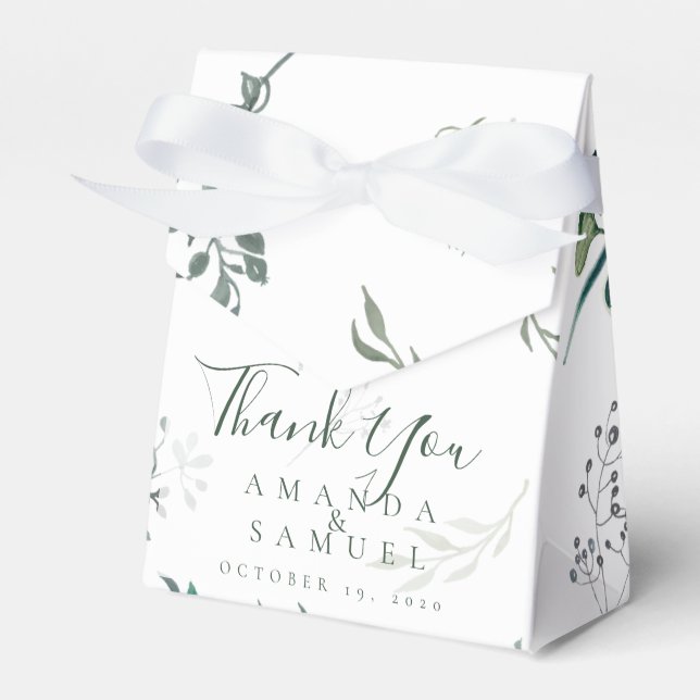 Ballotins Silvery Green Eucalyptus boîte de mariage Faveur (Verso)