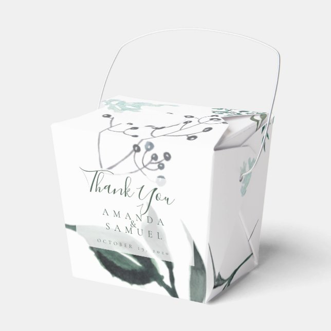 Ballotins Silvery Green Eucalyptus boîte de mariage Faveur (Verso)