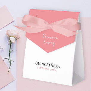 Ballotins Simple Chic Pastel Peach Pink Mis Quinceañera
