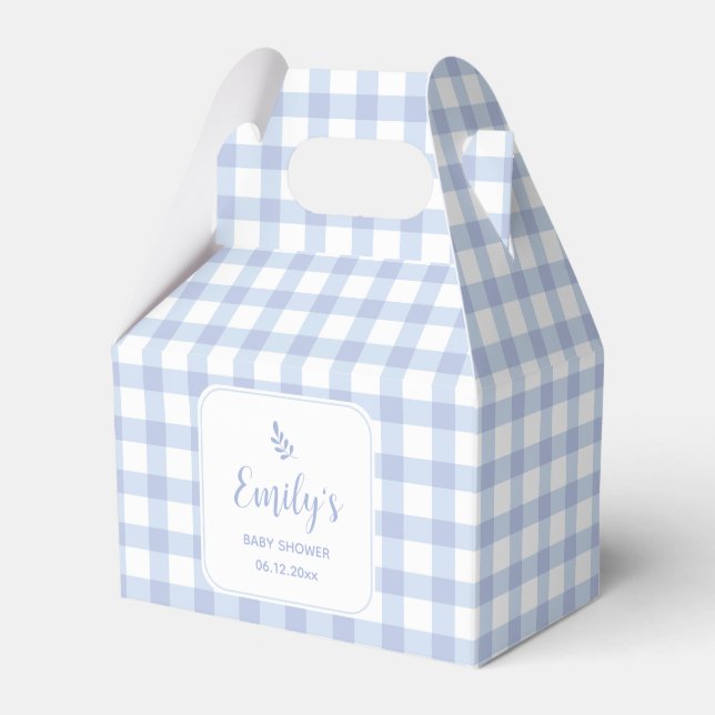 Ballotins Simple Elégant Bleu En vichy Plaid Baby shower gar (Verso)