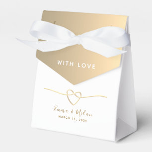 Ballotins Simple Gold Calligraphie boîte de mariage Favor