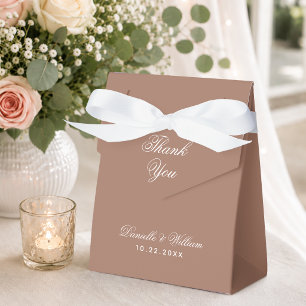 Ballotins Simple Mariage Marron Calligraphie Script Merci