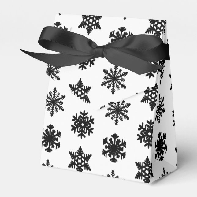 Ballotins Snowflakes Ikat - Blanc et noir (Verso)