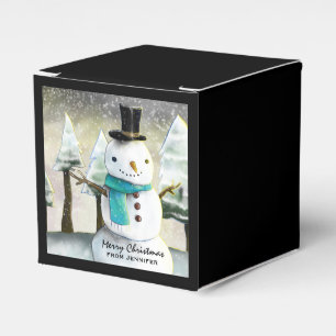 Ballotins Snowman en hiver sur la scène de Noël