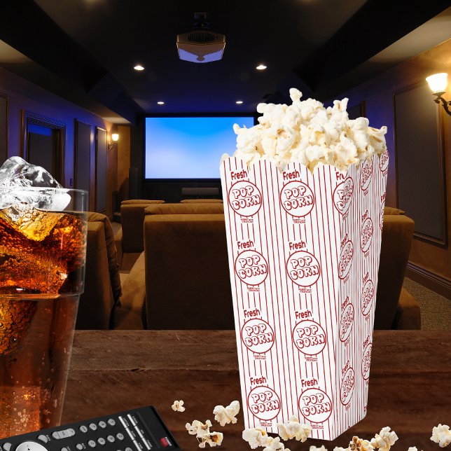Ballotins Soirée cinéma ou soirée Motif de Popcorn frais (Popcorn anyone? These cute boxes are perfect for parties or family movie night.)